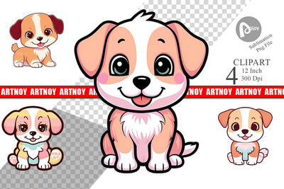 Cute Puppy Clipart Sublimation artnoy 