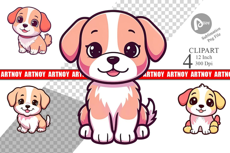 Cute Puppy Clipart Sublimation artnoy 