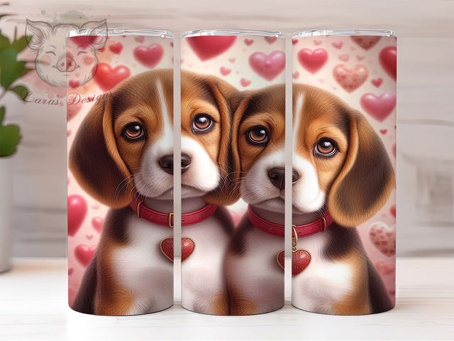 Cute Puppy Lover Tumbler, Puppy Theme, Whimsical Art, Playful Design, Animal Lover, 20Oz Tumbler, Sublimation Wrap Sublimation Lara' s Designs 