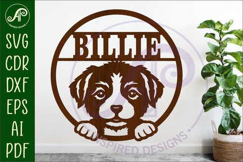 Cute puppy name wall art sign, SVG personalized sign SVG APInspireddesigns 