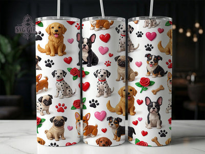 Cute Puppy Pattern 20oz Tumbler, Cute Puppy Pattern, Puppy Pattern, Cute Puppy, Puppy Tumbler, Cute Puppy PNG, Puppy Pattern PNG, 20oz Tumbler Wrap Sublimation SvggirlplusArt 