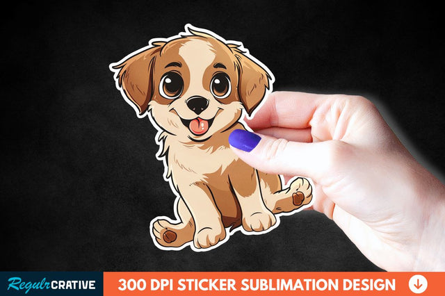 Cute Puppy Print Sticker Clipart Sublimation Regulrcrative 