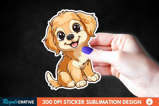 Cute Puppy Print Sticker Clipart Sublimation Regulrcrative 