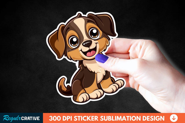 Cute Puppy Print Sticker Clipart Sublimation Regulrcrative 
