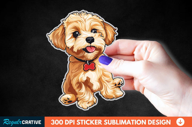 Cute Puppy Print Sticker Clipart Sublimation Regulrcrative 