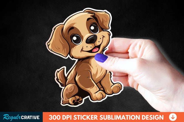 Cute Puppy Print Sticker Clipart Sublimation Regulrcrative 