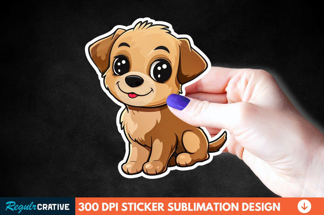Cute Puppy Print Sticker Clipart Sublimation Regulrcrative 