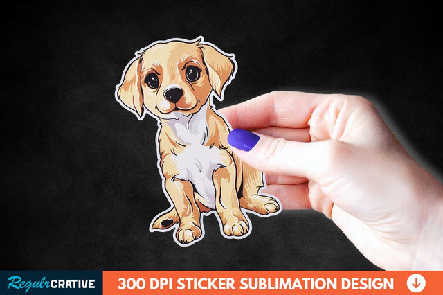 Cute Puppy Print Sticker Clipart Sublimation Regulrcrative 