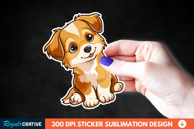 Cute Puppy Print Sticker Clipart Sublimation Regulrcrative 