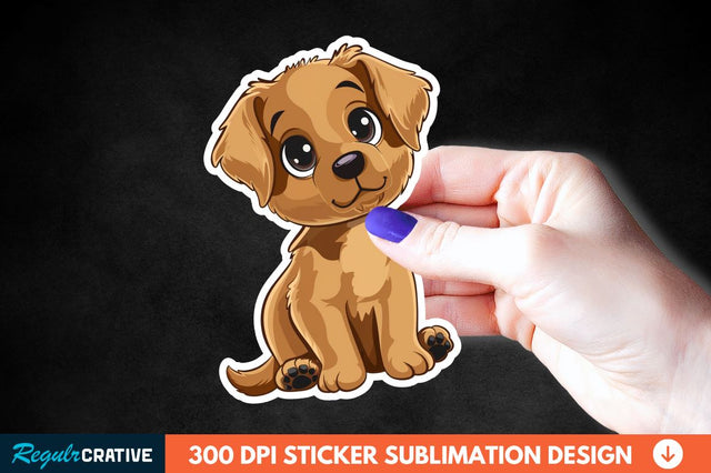 Cute Puppy Print Sticker Clipart Sublimation Regulrcrative 