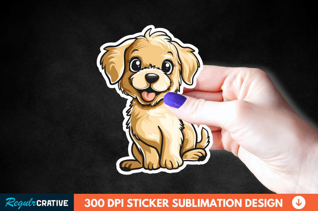 Cute Puppy Print Sticker Clipart Sublimation Regulrcrative 