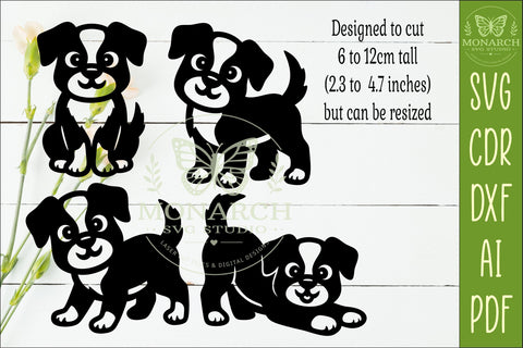 Cute Puppy Silhouettes. Dog Shapes for laser cutting 1 SVG APInspireddesigns 