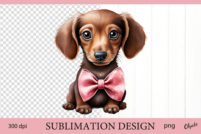 Cute Puppy Sublimation PNG. Dachshund Sublimation PNG Sublimation Olga Terlyanskaya 