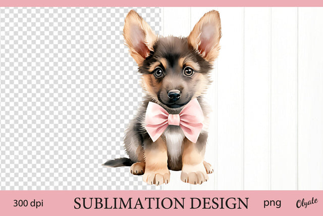 Cute Puppy Sublimation PNG. German Shepherd Sublimation PNG Sublimation Olga Terlyanskaya 