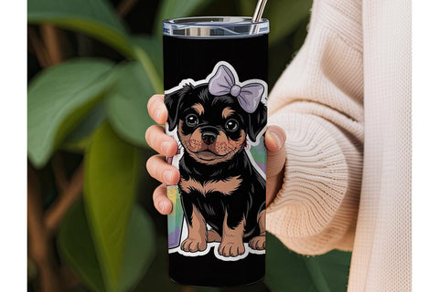 Cute Puppy Tumbler Wrap PNG Sublimation DesignSVG 