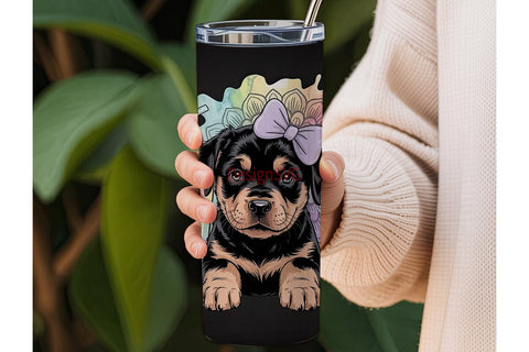 Cute Puppy Tumbler Wrap PNG Sublimation DesignSVG 