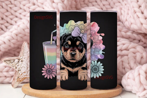 Cute Puppy Tumbler Wrap PNG Sublimation DesignSVG 