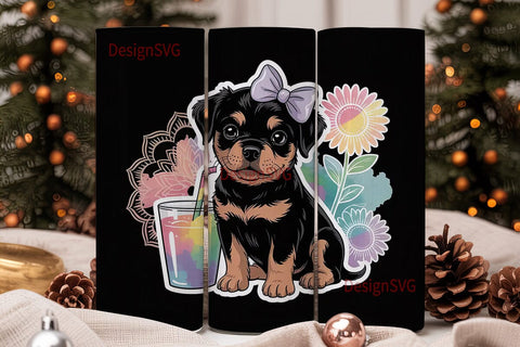 Cute Puppy Tumbler Wrap PNG Sublimation DesignSVG 