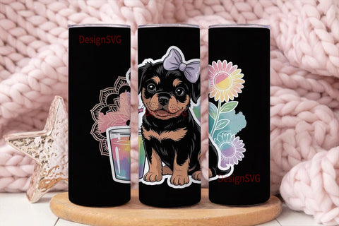 Cute Puppy Tumbler Wrap PNG Sublimation DesignSVG 