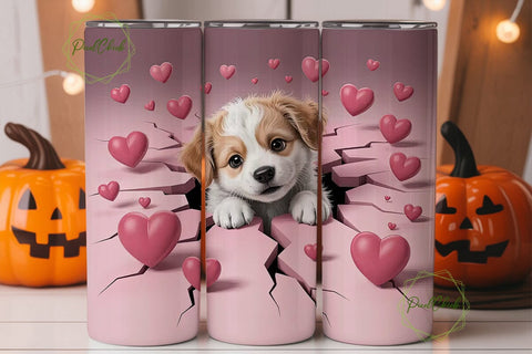 Cute Puppy Tumbler Wrap Sublimation PixelChick 