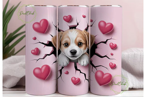 Cute Puppy Tumbler Wrap Sublimation PixelChick 