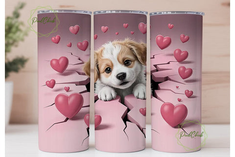 Cute Puppy Tumbler Wrap Sublimation PixelChick 