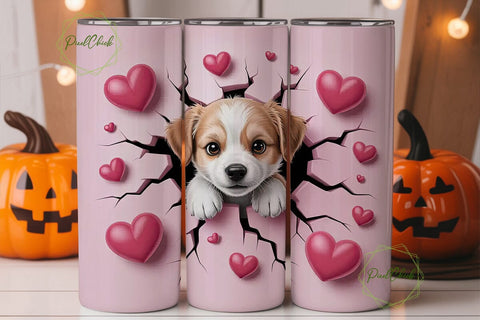Cute Puppy Tumbler Wrap Sublimation PixelChick 