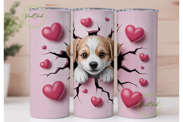 Cute Puppy Tumbler Wrap Sublimation PixelChick 