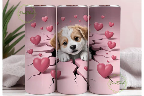 Cute Puppy Tumbler Wrap Sublimation PixelChick 