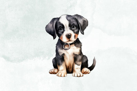 Cute Puppy Watercolor Clipart Bundle Sublimation Designangry 