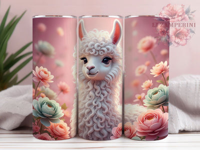 Cute Quilled Alpaca Tumbler, Quilled Paper, Lama Theme, Sublimation Art, 20oz Tumbler, Cute Design, Rustic Wrap Sublimation Li Zamperini 