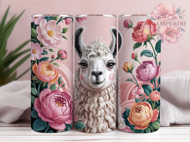 Cute Quilled Alpaca Tumbler, Quilled Paper, Lama Theme, Sublimation Art, 20oz Tumbler, Cute Design, Rustic Wrap Sublimation Li Zamperini 