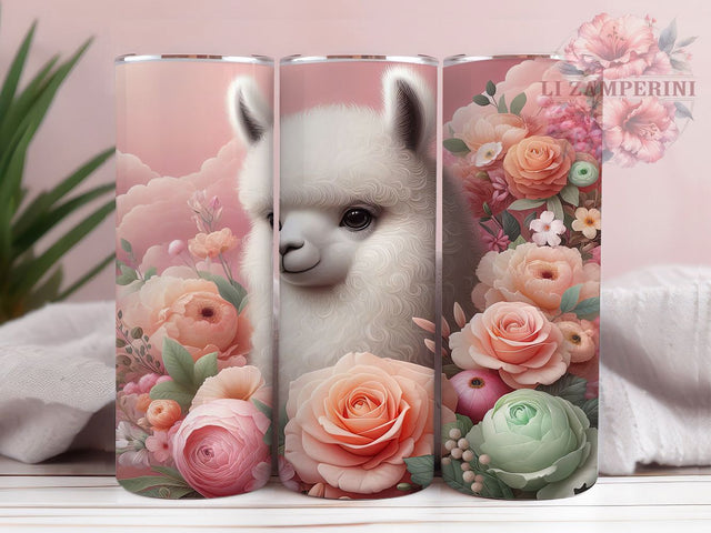 Cute Quilled Alpaca Tumbler, Quilled Paper, Lama Theme, Sublimation Art, 20oz Tumbler, Cute Design, Rustic Wrap Sublimation Li Zamperini 
