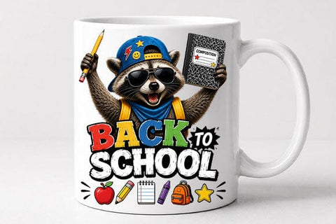 Cute Raccoon Back to School PNG | School Sublimation Digital Download SVG BillahCrafts 