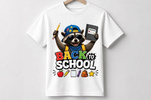 Cute Raccoon Back to School PNG | School Sublimation Digital Download SVG BillahCrafts 