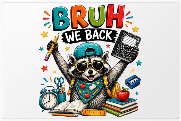 Cute Raccoon Back to School PNG | School Sublimation Digital Download SVG BillahCrafts 