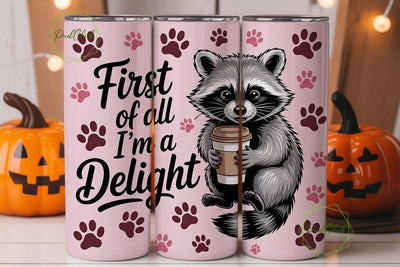 Cute Raccoon Coffee Tumbler Wrap Sublimation PixelChick 