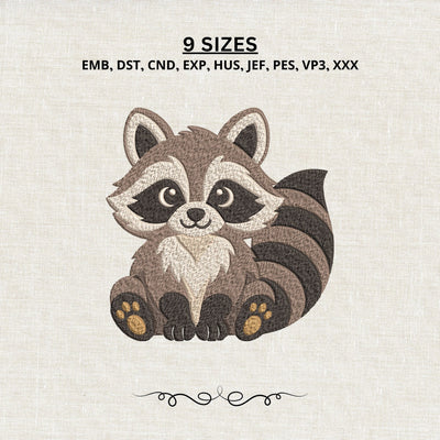 Cute Raccoon Embroidery Design – Woodland Animal Machine Embroidery File, Baby Raccoon Forest Animal Design Embroidery/Applique DESIGNS PatternFeed8 