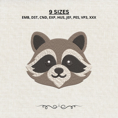 Cute Raccoon Face Embroidery Design – Woodland Animal Machine Embroidery File, Raccoon Head Forest Animal Design Embroidery/Applique DESIGNS PatternFeed8 