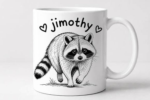 Cute Raccoon PNG Jimothy Animal Sublimation Design SVG BillahCrafts 