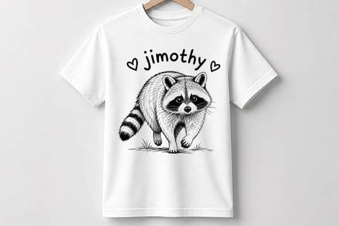 Cute Raccoon PNG Jimothy Animal Sublimation Design SVG BillahCrafts 