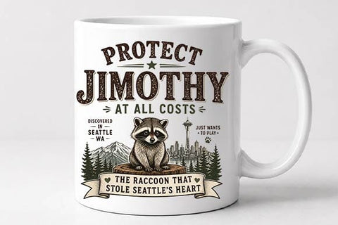 Cute Raccoon PNG Protect Jimothy Wildlife Design SVG BillahCrafts 
