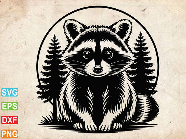 Cute Raccoon Svg, Raccoon Clipart, Raccoon Silhouette SVG Creativeart88 