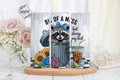 Cute Raccoon Tumbler Wrap 20oz Sublimation sassyprint 