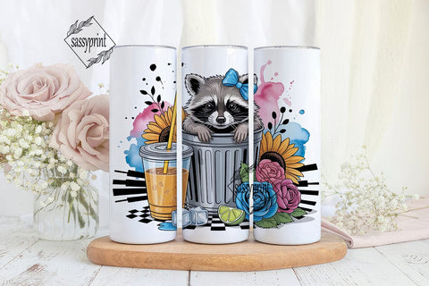 Cute Raccoon Tumbler Wrap 20oz Sublimation sassyprint 