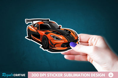 Cute Racing Car Sticker Clipart Sublimation Regulrcrative 