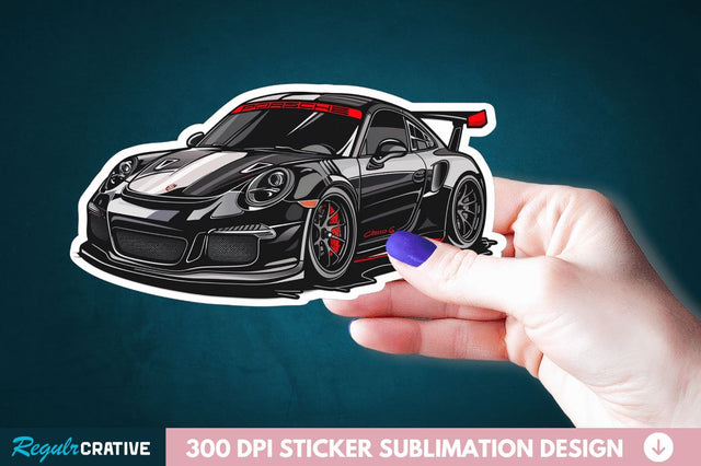 Cute Racing Car Sticker Clipart Sublimation Regulrcrative 
