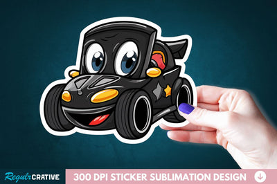Cute Racing Car Sticker Clipart Sublimation Regulrcrative 