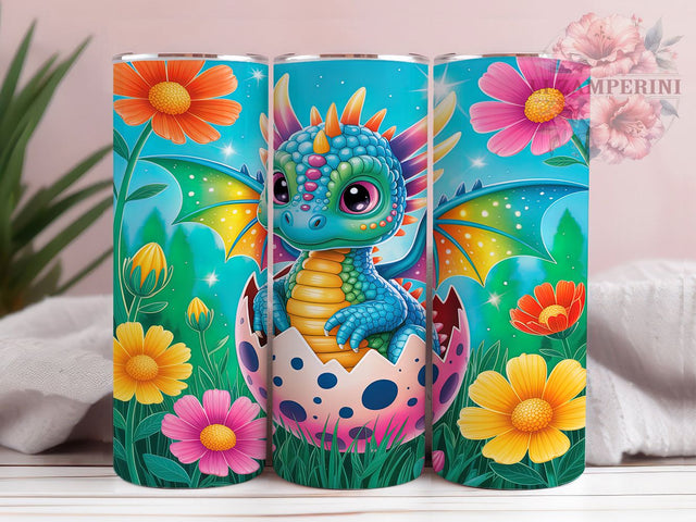 Cute Rainbow Baby Dragon Tumbler, Rainbow Dragon, Cute Dragon, Fantasy Tumbler, Dragon Wrap, Colorful Sublimation, Magical Design Sublimation Li Zamperini 