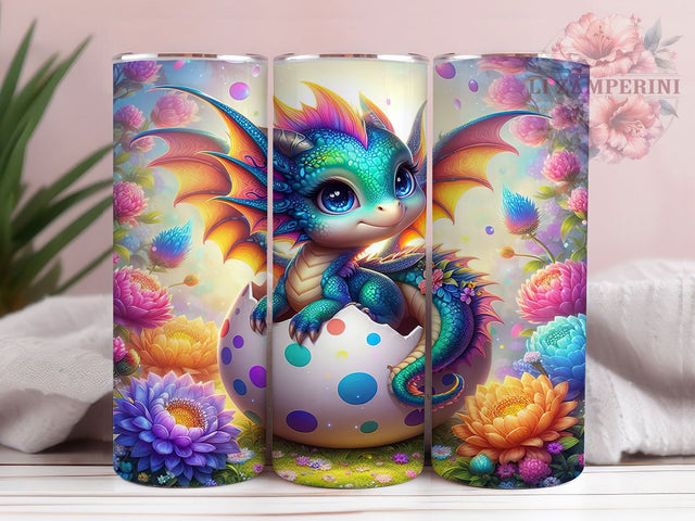 Cute Rainbow Baby Dragon Tumbler, Rainbow Dragon, Cute Dragon, Fantasy Tumbler, Dragon Wrap, Colorful Sublimation, Magical Design Sublimation Li Zamperini 